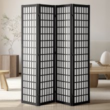 VEVOR Room Divider, 4 Panel Japanese Room Divider, Wood Folding Privacy Screen Indoor, Japanese Partition Dividers Portable Decoration Screens, for Room Separation Home Office Restaurant & Bedroom