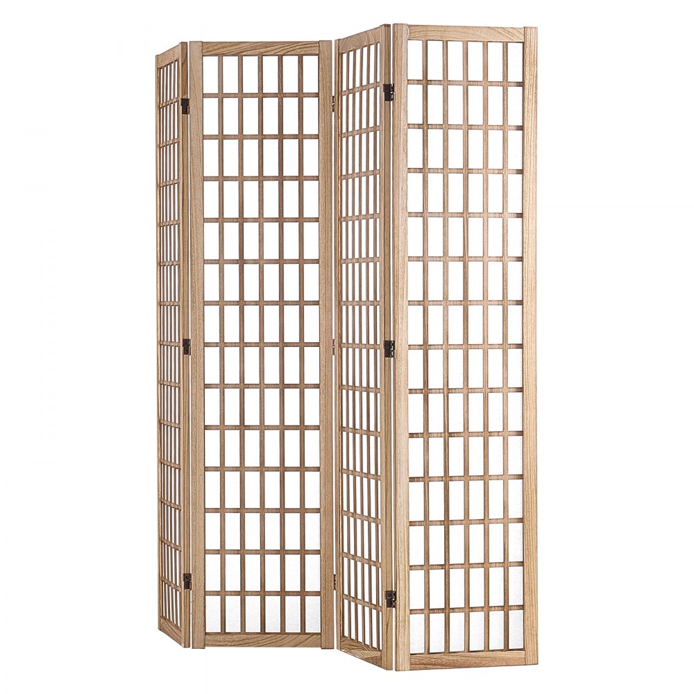 Divisória de Ambientes VEVOR, Divisória de Ambientes Japonesa com 4 Painéis, Biombo Dobrável para Privacidade em Ambientes Internos, Divisórias Portáteis e Biombos Decorativos, para Separação de Ambientes, Casa, Escritório, Restaurante e Quarto (Natural)