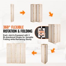 VEVOR Room Divider, 4 Panel Japanese Room Divider, Folding Privacy Screen Indoor, Portable Partition Dividers and Decoration Screens, for Room Separation, Home, Office, Restaurant & Bedroom (Natural)