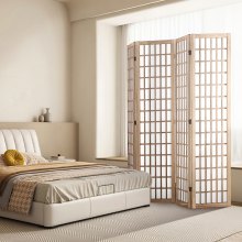 VEVOR Room Divider, 4 Panel Japanese Room Divider, Folding Privacy Screen Indoor, Portable Partition Dividers and Decoration Screens, for Room Separation, Home, Office, Restaurant & Bedroom (Natural)