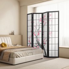 VEVOR Room Divider Japanese Room Screen Divider 4 Panel for Room Separation