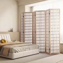 VEVOR Room Divider, 6 Panel Japanese Room Divider, Wood Folding Privacy Screen Indoor, Japanese Partition Dividers Portable Decoration Screens, for Room Separation Home Office Restaurant & Bedroom