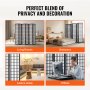 VEVOR Room Divider, 6 Panel Japanese Room Divider, Folding Privacy Screen Indoor, Portable Partition Dividers and Decoration Screens, for Room Separation, Home, Office, Restaurant & Bedroom (Black)