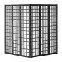 Biombo VEVOR de 6 paneles, biombo japonés plegable para interiores, separador portátil y decorativo, para separar espacios en casa, oficina, restaurante y dormitorio (negro)
