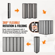 VEVOR Room Divider, 6 Panel Japanese Room Divider, Folding Privacy Screen Indoor, Portable Partition Dividers and Decoration Screens, for Room Separation, Home, Office, Restaurant & Bedroom (Black)