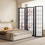 Biombo japonés VEVOR de 6 paneles, biombo plegable de madera para interiores, separador japonés portátil, ideal para separar habitaciones, hogar, oficina, restaurante y dormitorio.