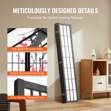 VEVOR Room Divider, 6 Panel Japanese Room Divider Screen, Wood Folding Privacy Screen Indoor, Japanese Partition Portable Decoration Dividers, for Room Separation Home Office Restaurant & Bedroom