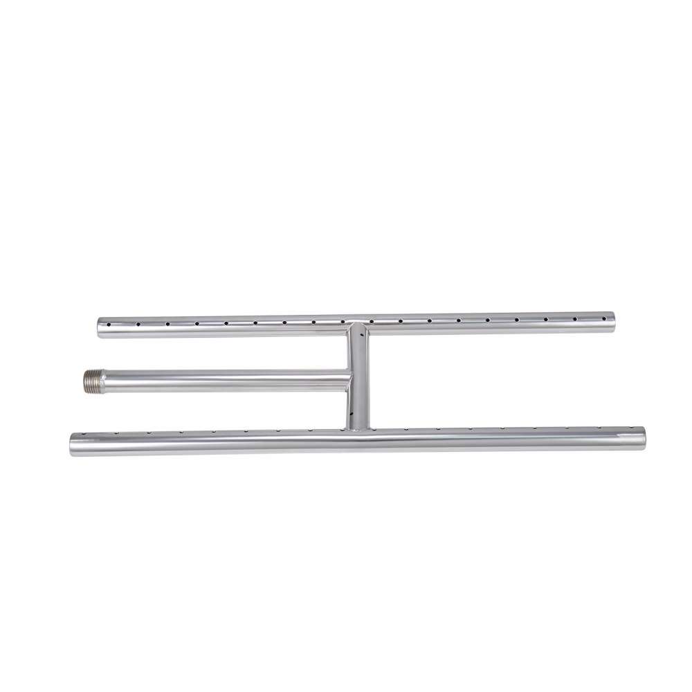 VEVOR 6 x 18 inch Drop-in Fire Pit Pan, Rectangular Stainless Steel Fire Pit Burner, Natural & Propane Gas Fire Pan H-Burner 90,000 BTU for Indoor or Outdoor Use