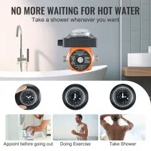 VEVOR Hot Water Recirculating Pump, 100W Water Circulator Pump, Auto Start/Close Ultra-silent Stainless Steel Head Circulation, for Electric Water Heater System/Facuet/Showerhead Circulation