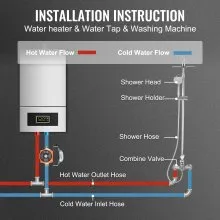 VEVOR Hot Water Recirculating Pump, 100W Water Circulator Pump, Auto Start/Close Ultra-silent Stainless Steel Head Circulation, for Electric Water Heater System/Facuet/Showerhead Circulation