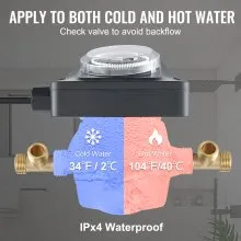 VEVOR Hot Water Circulation Pump Circulator Pump DN20 Inlet/Outlet DN15 Adapter