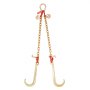 VEVOR G80 V Bridle Chain, 3/8" x 2' Towing Chain Bridle with 15" J Hooks, T Hooks & Grab Hooks, Heavy Duty Transport Tow Chain Bridle with 7800 lbs Safe Working Load for Flatbed Truck Wrecker Recovery
