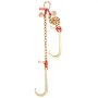 VEVOR G80 V Bridle Chain, 3/8" x 2' Towing Chain Bridle with 15" J Hooks, T Hooks & Grab Hooks, Heavy Duty Transport Tow Chain Bridle with 7800 lbs Safe Working Load for Flatbed Truck Wrecker Recovery