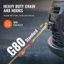 VEVOR J Hook Chain, 5/16" x 6' G80 15" Long Shank J Hook Tow Chain with RTJ Cluster Hook & Grab Hook, 5400 lbs Safe Working Load, Heavy Duty Transport Truck Chain for Wrecker Recovery Trailer Towing