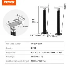 VEVOR RV Slide Out Support Jacks, 5000 lbs Capacity Each Slide Out Stabilizer, Adjusts from 20"-48" Camper Slide Out Support Jacks, Heavy-duty Slide out Stabilizers for RV, Camper and Travel Trailer