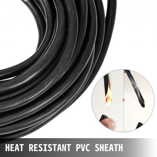 VEVOR 36ft 30A RV Extension Cord Camper, TT-30P to TT-30R Heavy Duty RV Power Cord STW 10/3 60C FT2 BLK Easy Unplug Design with Handle & Cord Organizer, Weatherproof for Camping, Tailgating, Outdoor