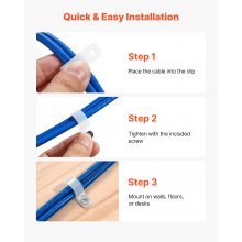 R-Type Cable Clip 0.51 in Wire Clamp 100 Pack Screws for Cable Management