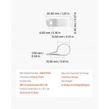 R-Type Cable Clip 0.51 in Wire Clamp 100 Pack Screws for Cable Management