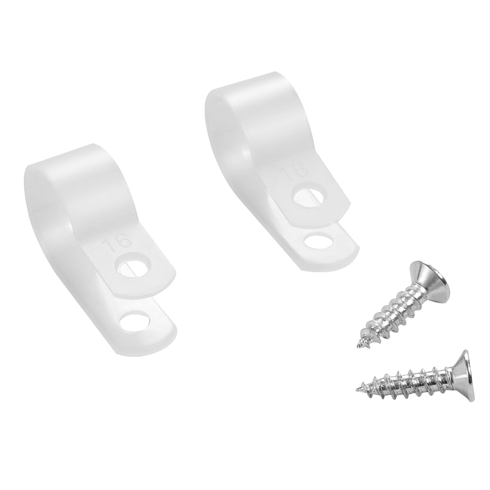 VEVOR R-Type Cable Clip, 0.51 in Wire Clamp, 100 Pack Nylon Screw Mounting Cord Fastener Clips with Screws, Electrical Grip Clip Wires Clamp, for Cable Management, Wire Organizer & Cord Holder(White)