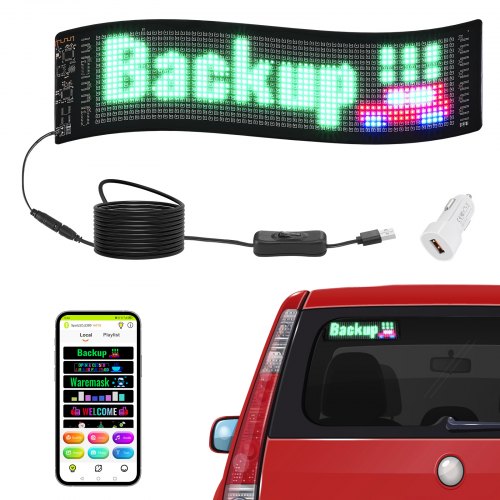 VEVOR 38x10cm Programmable LED Sign Scrolling Display Board P5 Full Color