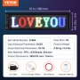 VEVOR Programmable LED Sign, P5 Full Color LED Scrolling Panel, DIY Custom Text Animation Pattern Display Board, Bluetooth APP Control Message Shop Sign for Store Business Car Bar Advertising, 38x10cm
