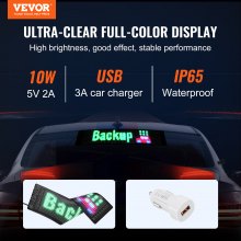 VEVOR Programmable LED Sign, P5 Full Color LED Scrolling Panel, DIY Custom Text Animation Pattern Display Board, Bluetooth APP Control Message Shop Sign for Store Business Car Bar Advertising, 15"x4"