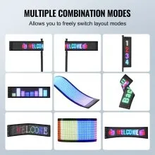 VEVOR Programmable LED Sign, P5 Full Color LED Scrolling Panel, DIY Custom Text Animation Pattern Display Board, Bluetooth APP Control Message Shop Sign for Store Business Car Bar Advertising, 15"x4"