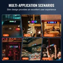 VEVOR Programmable LED Sign, P5 Full Color LED Scrolling Panel, DIY Custom Text Animation Pattern Display Board, Bluetooth APP Control Message Shop Sign for Store Business Car Advertising, 32.9"x8"