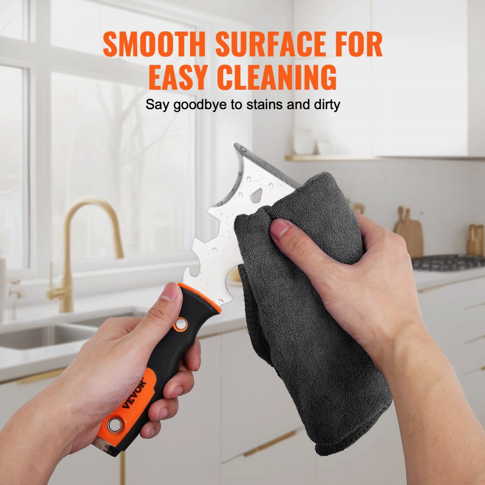 VEVOR Drywall Knife Set, 6 PCS Drywall Tools Includes 3" Painter Scraper, Two Putty Knives,  Two Taping Knives and 12" Mud Pan, Stainless Steel Spackle Tool, Drywall Finishing Tools for Home