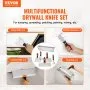 VEVOR Drywall Knife Set, 6 PCS Drywall Tools Includes 3" Painter Scraper, Two Putty Knives,  Two Taping Knives and 12" Mud Pan, Stainless Steel Spackle Tool, Drywall Finishing Tools for Home