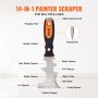 VEVOR 6PCS Drywall Knife Set , Stainless Steel Paint Scraper Putty Knife 3'' 4'' 6'' 8'' 12'' with Mud Pan