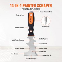 VEVOR 6PCS Drywall Knife Set , Stainless Steel Paint Scraper Putty Knife 3'' 4'' 6'' 8'' 12'' with Mud Pan