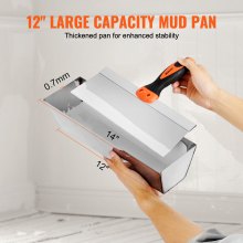 VEVOR 6PCS Drywall Knife Set , Stainless Steel Paint Scraper Putty Knife 3'' 4'' 6'' 8'' 12'' with Mud Pan