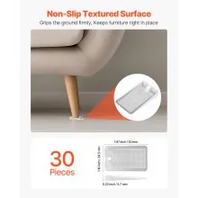 30 PCS Plastic Clear Wobble Wedges Furniture Leveling Shims For Tables & Chairs