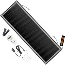 VEVOR Snow Melting Mat, 20 x 60 inch 3 in/h Speed, Heated Outdoor Mats for Winter Walkways, Non-Slip Rubber Mats w/Plug, Power Cord, Outlet Timer, Reflective Strip, Velcro, Ground Stake