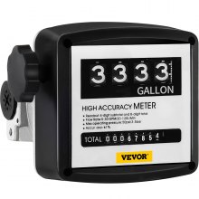 VEVOR Mechanical Fuel Meter 5 to 30 GPM Digital Diesel Fuel Flow Meter Black Fuel Meter Diesel for All Fuel Transfer Pumps 10Bar