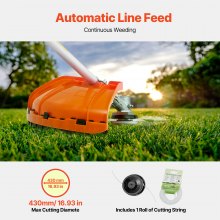 Cordless String Trimmer 16.9" 25.2CC 2-Stroke Gas Powered Grass Trimmer