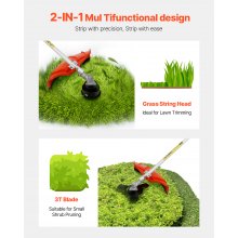 VEVOR Cordless String Trimmer 16.9" 25.2CC 2-Stroke Gas Powered Grass Trimmer