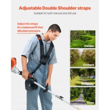 Cordless String Trimmer 16.9" 25.2CC 2-Stroke Gas Powered Grass Trimmer