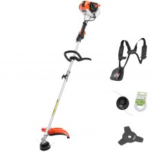 VEVOR String Trimmer, 25.2CC 2-Stroke, Gas Powered Weed Wacker, 16.9" Cordless Grass Trimmer, Multi-Functional Lawn Edger with Shoulder Strap & 3T Blade, Weed Eater for Quick Grass Cleaning