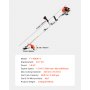 VEVOR String Trimmer, 42.7CC 2-Stroke, Gas Powered Weed Wacker, 16.9" Cordless Grass Trimmer, Multi-Functional Lawn Edger with Shoulder Strap & 3T Blade, Weed Eater for Quick Grass Cleaning