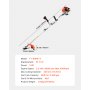 Cordless String Trimmer 16.9" 51.7CC Gas Powered Grass Trimmer