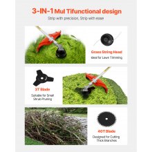 Cordless String Trimmer 16.9" 51.7CC Gas Powered Grass Trimmer