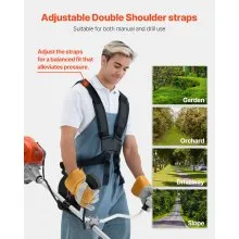VEVOR String Trimmer, 51.7CC 2-Stroke, Gas Powered Weed Wacker, 16.9" Cordless Grass Trimmer, Multi-Functional Lawn Edger with Shoulder Strap & 3T Blade, Weed Eater for Quick Grass Cleaning