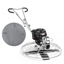 VEVOR Power Trowel, 46 inch Concrete Finishing Machine with Float Pan, 9.5HP Kohler Engine, 4 Blades, Adjustable Pitch, Gas-Powered Walk-Behind Cement Surface Finisher for Smooth Floors, Construction