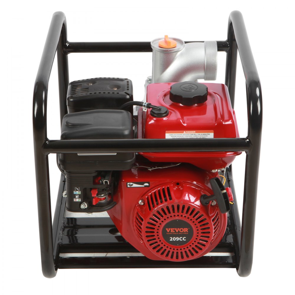 VEVOR Gasoline Engine Water Pump, 3-inch, 7HP 265 GPM, 142ft Lift, 22ft Suction, 4-Stroke Gas Powered Trash Water Transfer Pump Portable High Pressure with 25ft Hose for Irrigation Pool, EPA Certified