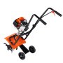 VEVOR Tiller Cultivator Gas Powered, 38CC 4-Stroke Garden Cultivator, Tiller with 4 Steel Adjustable Front Tines for Lawn, Garden and Field Soil Cultivation