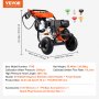 Nettoyeur haute pression à essence VEVOR 3500 PSI 2,6 GPM avec jeu de 5 buses pour clôtures de voitures