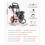VEVOR Gas Pressure Washer 2900 PSI and Max 7 L/min, Upgrade Aluminum Pump with Spray Gun and Wand, 4 Nozzle Set, Gas Powered Pressure Washer for Cars, Fences, Driveways, Homes, Patios, Furniture