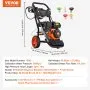 VEVOR Gas Pressure Washer, 3950 PSI 10L/min, 2.6 GPM Gas Powered Pressure Washer with Copper Pump, Spray Gun and Extension Wand, 5 Nozzle Set, for Cars, Fences, Homes, Driveways, Patios, Vertical